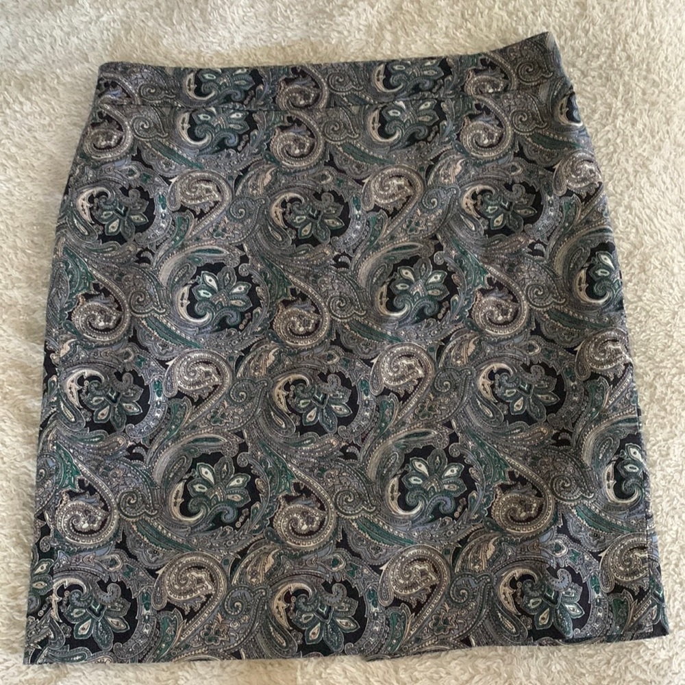 Ann Taylor Blue Paisley Skirt